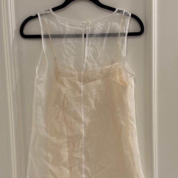 Reformation Vina Dress – White Sheer Overlay Mini – Size 0 - Picture 5 of 6